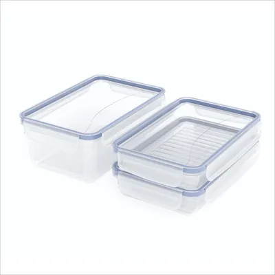 Productafbeelding van Rotho Clic & Lock set van 3 vershoudcontainers - 2x 1 liter en 1x 2 liter