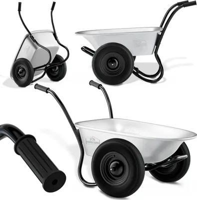 Produktbild von GARDEBRUK® Schubkarre 2 Rad 150kg 100L Stahlfelge 2 Luftreifen Autoventil Gleitlager