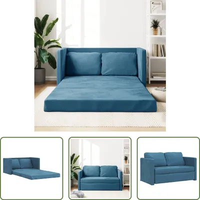 Immagine prodotto di The Living Store Divano a terra con funzione letto Blu 122x204x55 cm Velluto