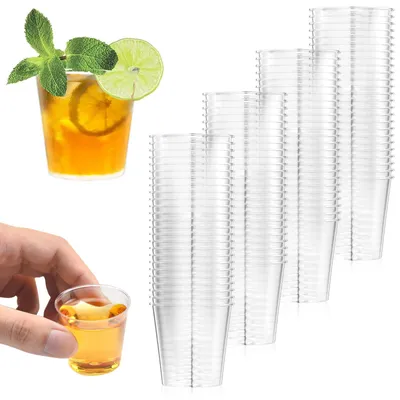 Zdjęcie produktu dla Magrimaxio, 100 sztuk, szklanki do shotów, plastikowe, pojemność 3 cl / 30 ml, szklanki do shotów wykonane z tworzywa sztucznego
