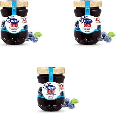 Produktbild von 3x Hero Light Mirtilli Konfitüre Leichte Brotaufstriche Blaubeeren Italien 280 g