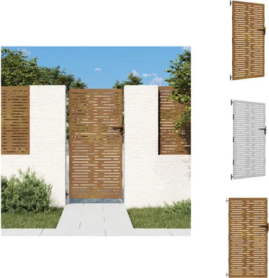 Produktbild von vidaXL Gartentor 85x200 cm Cortenstahl Quadratisches Design -  Gartentore
