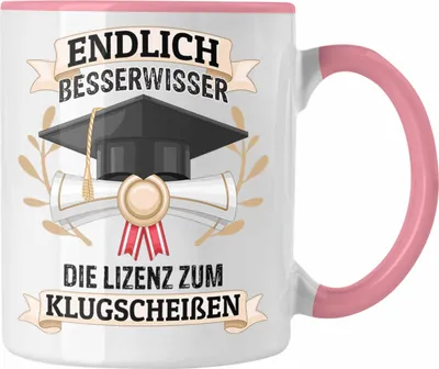 Produktbild von Trendation - Bachelor Abschluss Geschenk Tasse Prüfung Bestanden Uni Graduation Geschenkidee - Endlich Besserwisser (Rosa)