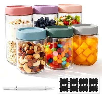 Overnight Oats Gläser 6er Set 500ml/750ml Glas auslaufsicher