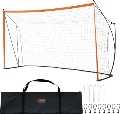 Produktbild von 3,66x1,83m Tragbares Fußballtor Soccertor Fußballnetz Hinterhof Orange