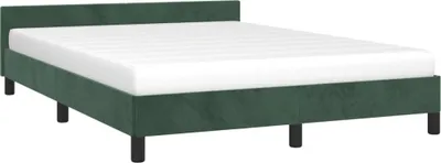 Zdjęcie produktu dla Rama Łóżka Z Zagłówkiem, Ciemnozielona, 140X190 Cm, Aksamitna Lumarko!