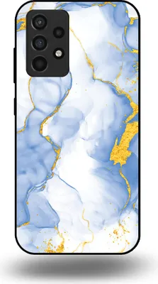 Produktbild von Smartphonica Handyhülle Geeignet für  Samsung Galaxy A52s 5G mit hellblauem Gold-Marmor-Druck - TPU-Hülle  Hellblau Gold Marmor Design