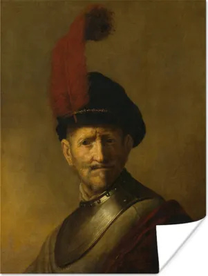 Produktbild von MuchoWow® Poster Porträt eines Mannes - Rembrandt van Rijn 120x160 cm - Wandbilder