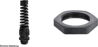 Produktbild von WISKA Verschraubung mit Biegeschutz und Gegenmutter M25x1,5 Polyamid (PA) Gewindelänge 10,0mm - 1 Stück