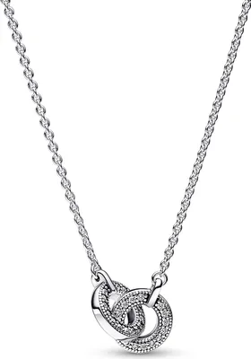 Produktbild von Pandora Signature Verschlungener Pavé-Anhänger Halskette 392736C01-45 Damenhalskette