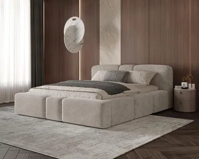 Produktbild von Chilly Möbel Design Bett Monte - Polsterbett mit stabilem Metallrahmen, Bettkasten und Stauraum - Doppelbett mit Kopfteil 180x200 cm / Perfect Harmony / Dunkelbeige