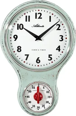 Produktbild von Atlanta 6124/6 Küchenuhr Wanduhr Küche Quarz analog grün Kurzzeitmesser Timer
