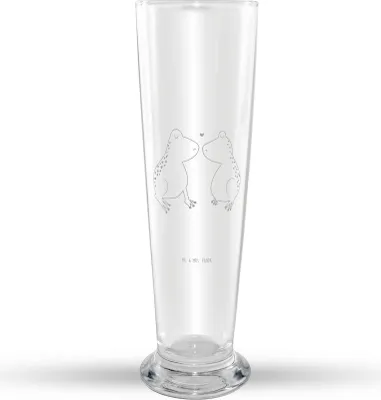 Produktbild von Mr. & Mrs. Panda Bierglas Frosch Liebe - Transparent - Geschenk, Verlobung, Bier Glas, Freundin, Pärchen, Frösche, Mr Mrs Weizenglas, Weizenbier, Hochzeitstag, Weizen