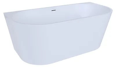 Produktbild von Duschspa 170x80cm wandseitige freistehende ovale Acryl-Badewanne mit Überlauf und vormontiertem Zubehör