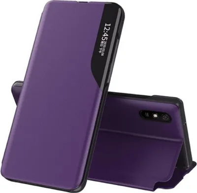 Productafbeelding van Eco-leer hoesje met opklapbare standaard, compatibel met Samsung Galaxy A17 5G, paars