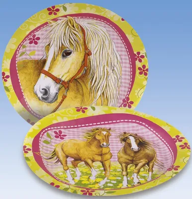 Produktbild von amscan 551259 Motivteller Pferde - Ø 23 cm, Pappe, 8 Stück