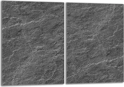 Obrázok produktu pre Sada krycích dosiek na sporák 2x40x52 cm sklokeramický kryt varnej dosky sklenený splashback, bridlicovo sivá