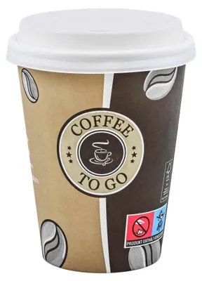 Produktbild von 100 Coffee to go Becher m.D. 300 ml, "Topline" braun-beige, 230523