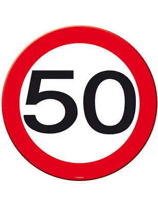 Produktbild von 50. Geburtstag Verkehrsschild 4 Platzsets und Becheruntersetzer
