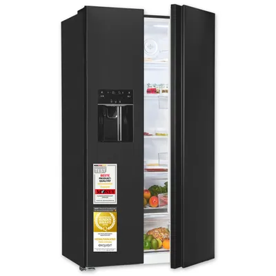 Produktbild von Exquisit Side-by-Side Kühlschrank, 513 Liter, NoFrost, Kühl-Gefrierkombination, LED, 4-Sterne-Gefrieren, Edelstahloptik, SBS5520-CF-040E inoxlook-az