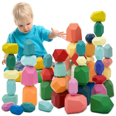 Image de Omgoods - Jeu de construction en bois pour enfants de 2 à 6 ans
