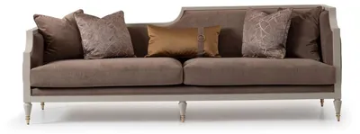 Produktbild von Komplette Couchgarnitur Viersitzer 4 Sitz Stoffsofa Sessel Braun 3tlg