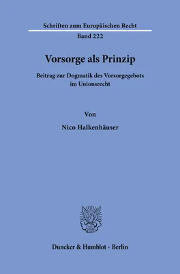 Produktbild von Vorsorge als Prinzip