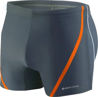 Produktbild von Sesto Senso Herren Badehose – Sportliche, eng anliegende Schwimmshorts für Männer, ideal für Pool und Schwimmsport – Größe L Grau