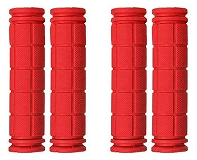 Immagine prodotto di Manopole per bicicletta antiscivolo, in gomma morbida, 2 pezzi, colore rosso, diametro 115 mm, diametro interno 22 mm
