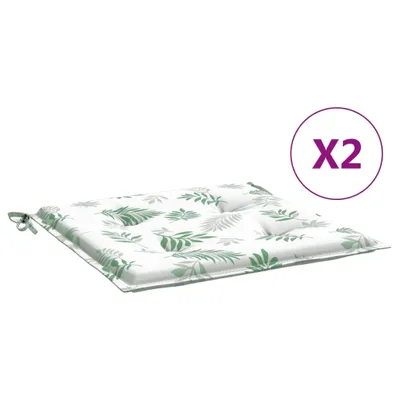 Zdjęcie produktu dla vidaXL Poduszka do siedzenia 2 szt. Wzór liścia 50x50x4 cm tkanina