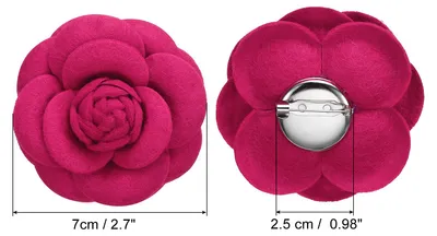 Produktbild von Camellia Blumenbroschen, Vintage Stoffblumenbroschen handgefertigte florale Anstecknadeln fš¹r Damen Hut Kleid Hemd Krawatte Corsage, Pflaumenrot