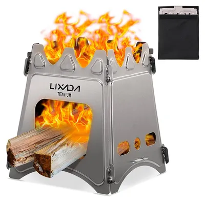 Image de Poêle à bois portable pour le camping et le barbecue, pliable et compact