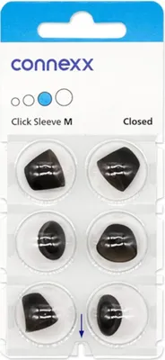 Obrázok produktu pre connexx Click Sleeve Closed M Dome blistrové balenie 6 modrých silikónových chráničov sluchu 10951149