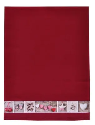 Produktbild von framsohn Geschirrtuch Waffel 'Herzerl' 50 x 70 cm Rot