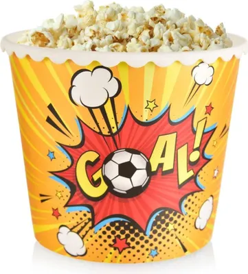 Produktbild von Fußball-Popcornschale: Wiederverwendbar, 2 l für Filmabende