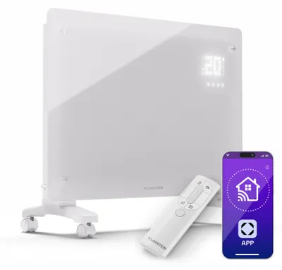 Produktbild von Klarstein Elektroheizung, 1500 W Konvektor Heizung Freistehend & Wandmontage, Elektroheizung Energiesparend mit App-Control & Bodenrollen, Heizung Elektrisch, Heizkörper Elektrisch mit Thermostat