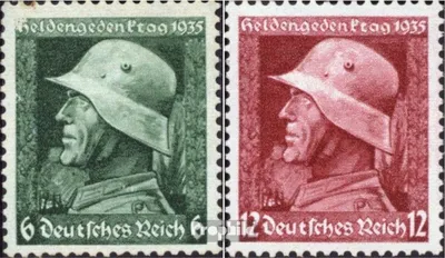 Produktbild von Briefmarken Deutsches Reich 1935 Mi 569y-570y (kompl.Ausg.) mit Falz Heldengedenktag