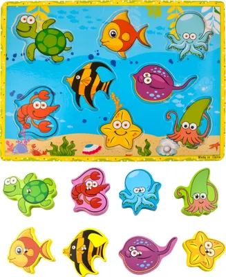 Produktbild von Angelspiel Holz Magnet Fische Früherziehung Magnetic Angeln Spiel Geburtstagsgeschenk  HolzSpielzeug Spielzeug für Kind Baby Kleinkind Jungen Mädchen 7796