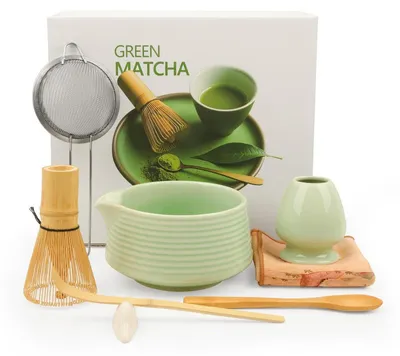 Produktbild von Matcha Set 8-teilig Bambus Keramik für Anfänger & Profis