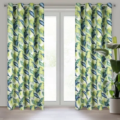 Produktbild von Vorhang HANNA weiß grün 140x250 cm  Ösen Ösenvorhang