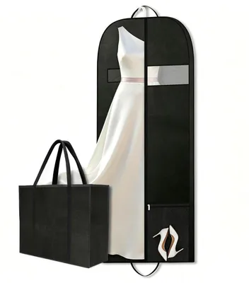 Produktbild von Kleidersack 152x60cm Schwarz für Kleider & Anzüge, 1 Set