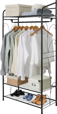 Productafbeelding van Famanu Open kast - Massief ijzer - Zwart - 161 x 79 x 36 cm