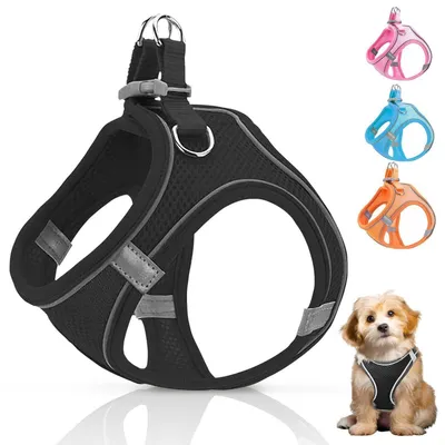 Produktbild von Hundegeschirr Reflektierend Anti-Zug Verstellbar Atmungsaktiv XS Obsidianschwarz