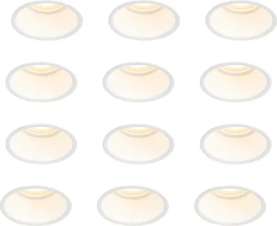 Zdjęcie produktu dla QAZQA – nowoczesny zestaw 12 białych lamp do zabudowy GU10 50 mm IP44 – Dept I Salon I Sypialnia – okrągłe, aluminiowe – przystosowane do żarówek LED GU10