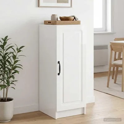 Image de Maison Exclusive - Buffet blanc brillant 33 x 34,5 x 87 cm, aggloméré