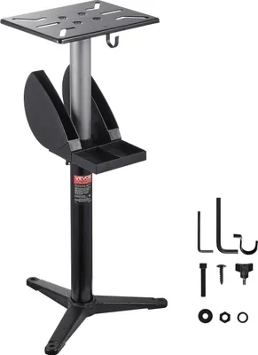 Immagine prodotto di Supporto di levigatura VEVOR, supporto di levigatura da banco per levigatrici doppie, con piastra di montaggio 315x254 mm, con vano portadischi e base in ghisa