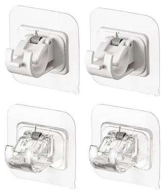 Image de Solidchoice - Lot de 4 supports adhésifs pour rideaux, pour une installation facile