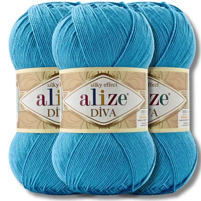 Obrázek produktu pro Alize 3x 100 g vlna Diva, jednobarevná, háčkování, pletení (245)
