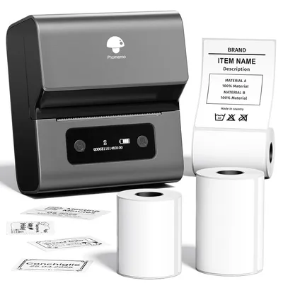 Obrázok produktu pre Phomemo Bluetooth termálna tlačiareň štítkov, 3 kotúče, sivá