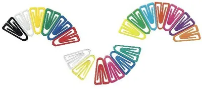 Produktbild von Büroklammern Plastiklips 25mm VE=100 Stück sortiert